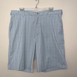 Nike Golf Dri-Fit Gray White Plaid Shorts 36